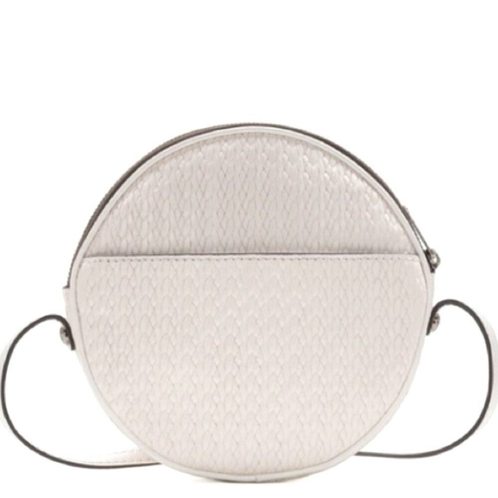 Patricia Nash Woven Scafati Circle Crossbody White Leather Purse